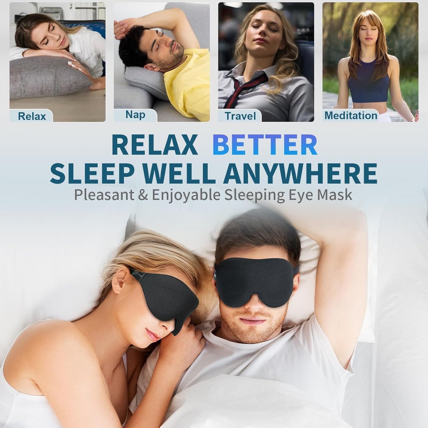 3D contoured  concave sleep mask