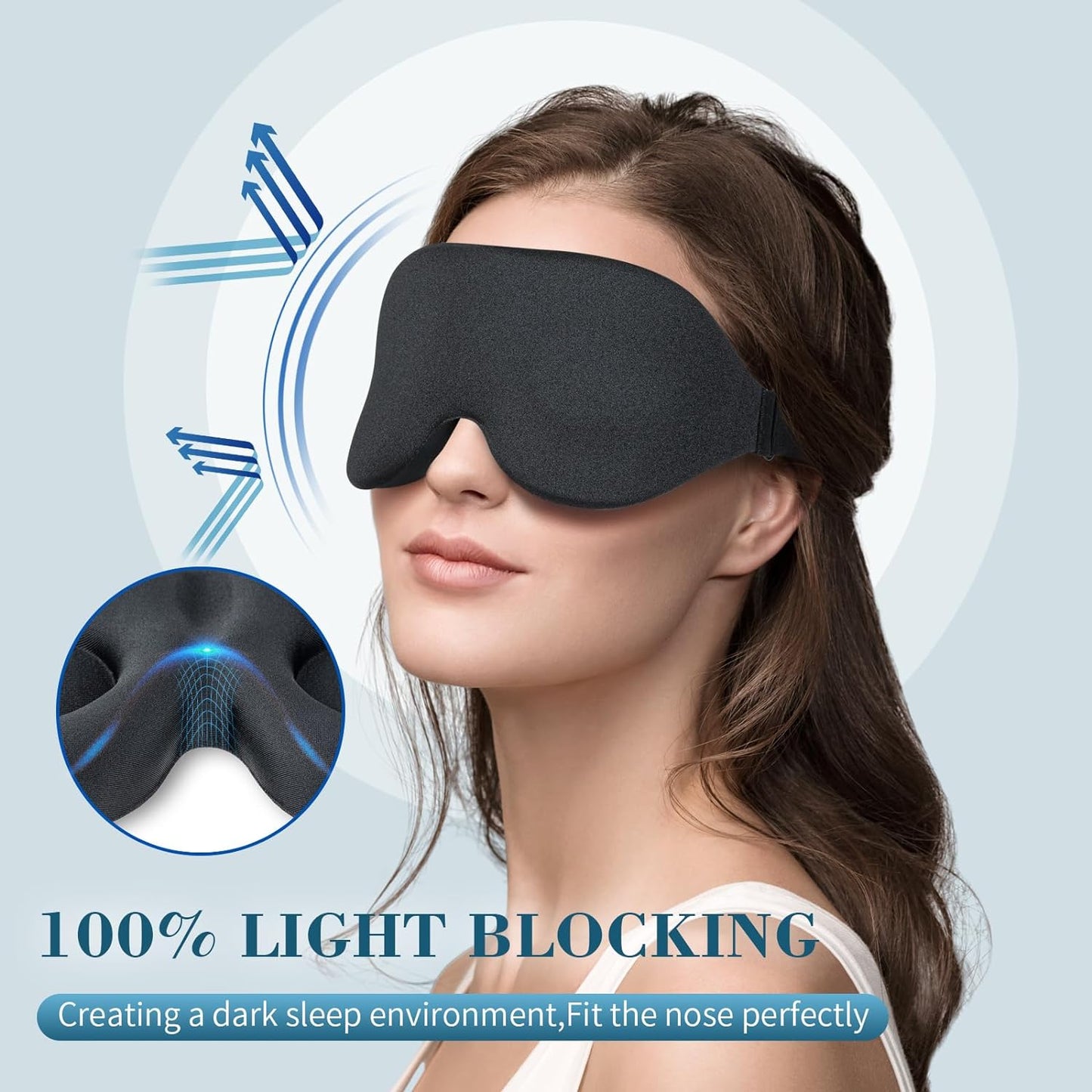 3D contoured  concave sleep mask